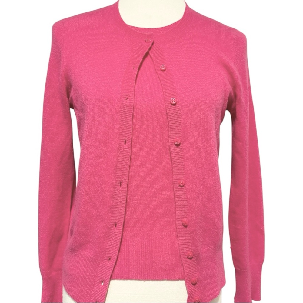 Vibrant 2 piece Hot Pink Cashmere Sweater and Shell Size SP by Lord & Taylor